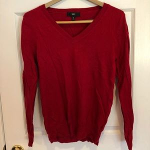 Red v neck sweater